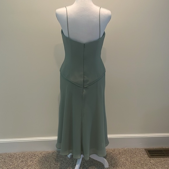 David’s Bridal Sage Green Midi Dress/Prom - Picture 4 of 6